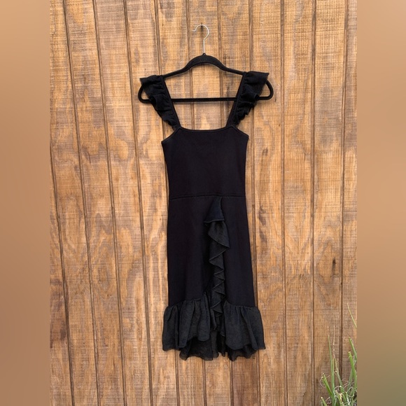 Sandro Paris Black Laurana Knit Ruffle Dress - Picture 2 of 16